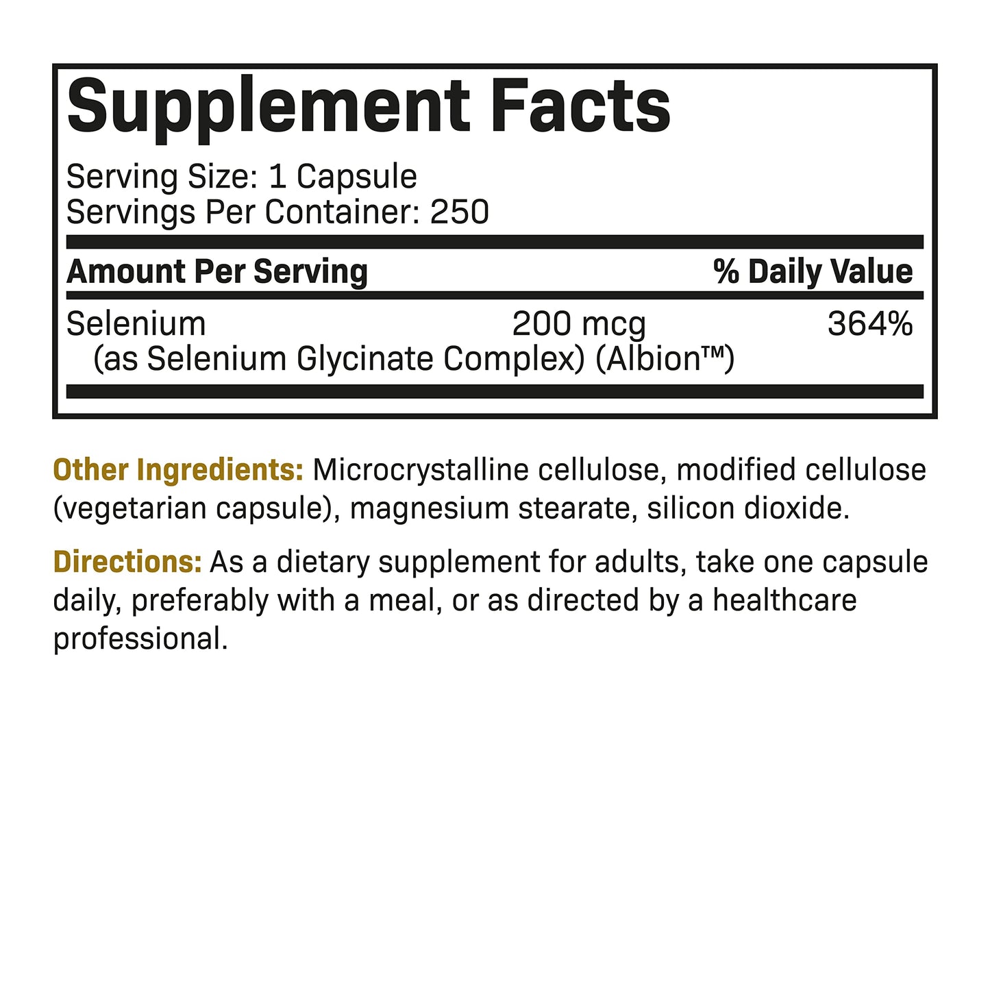 Futurebiotics Selenium 200 mcg β Selenium Amino Acid Complex, Essential Trace Mineral, Non-GMO, 250 Capsules