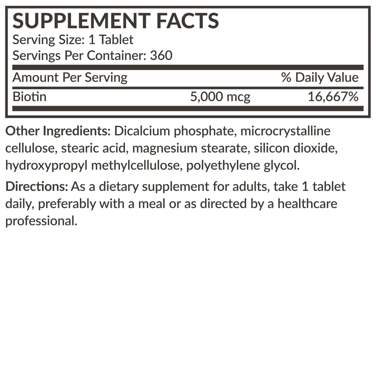 Futurebiotics Biotin 5000 MCG โ Supports Hair, Skin & Nails (Non-GMO)