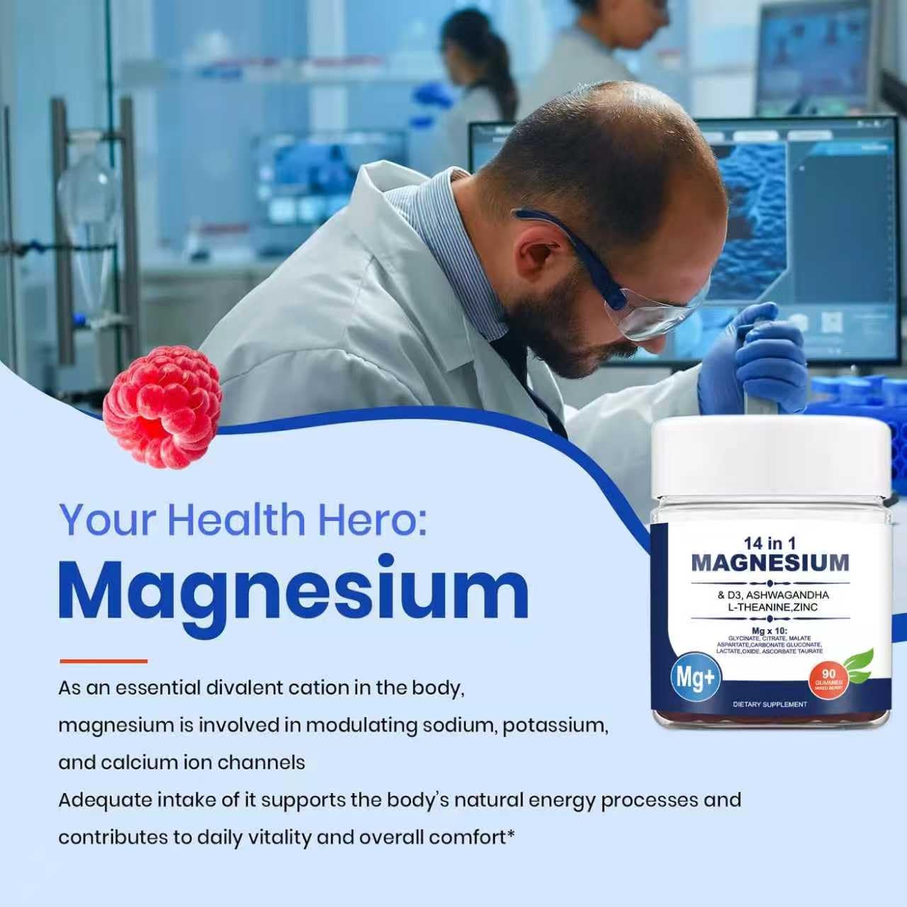 FW ZONE DeepCalmly 14-in-1 Magnesium Gummies – 90 Count