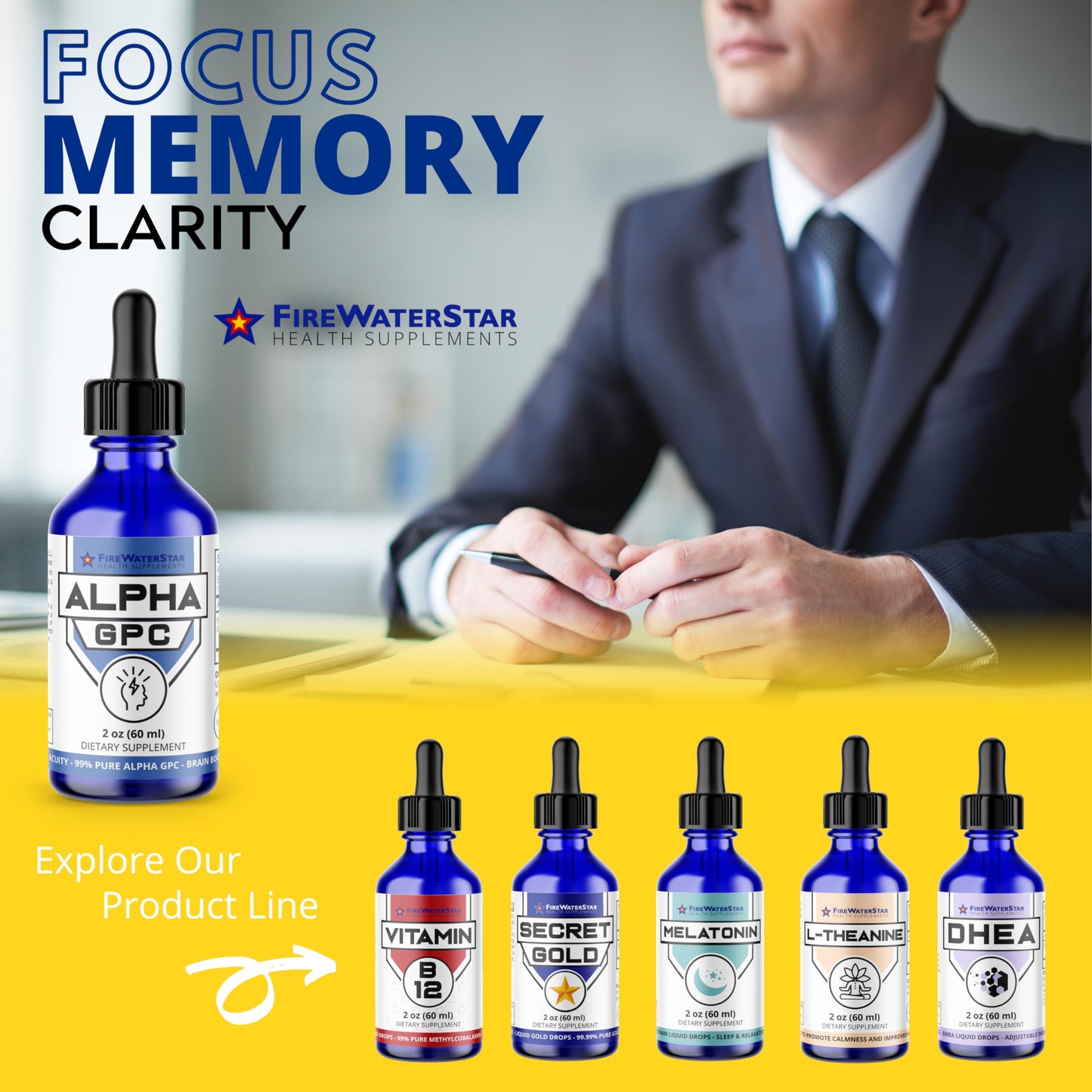 FWS Alpha GPC 300 mg โ Liquid Choline for Memory & Focus | Organic & Non-GMO