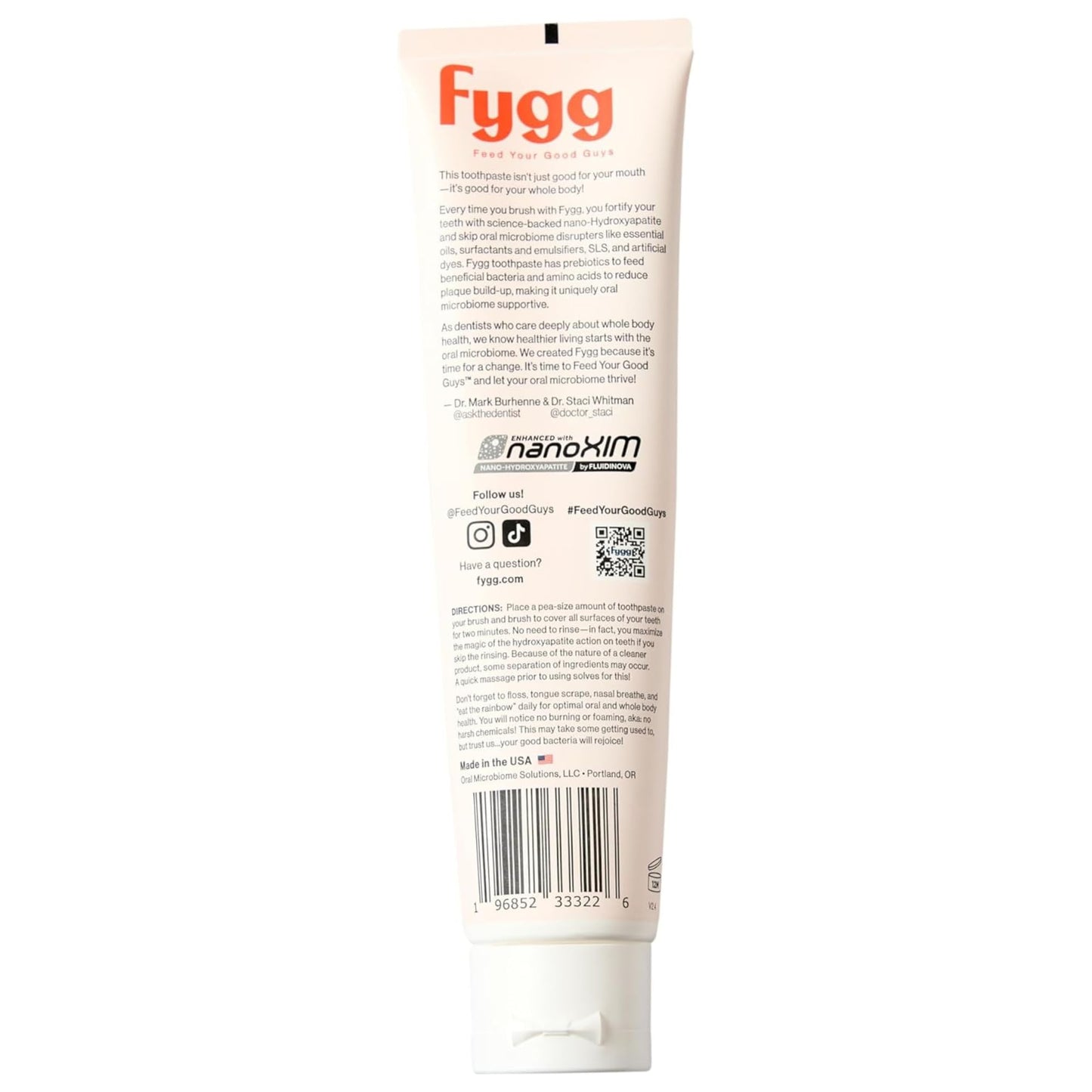 Fygg Fluoride-Free Toothpaste with Prebioitics โ Coconut Cream Flavor (4oz) | Nano-Hydroxyapatite Remineralizing for Sensitive Teeth, Whitening & Enamel Repair