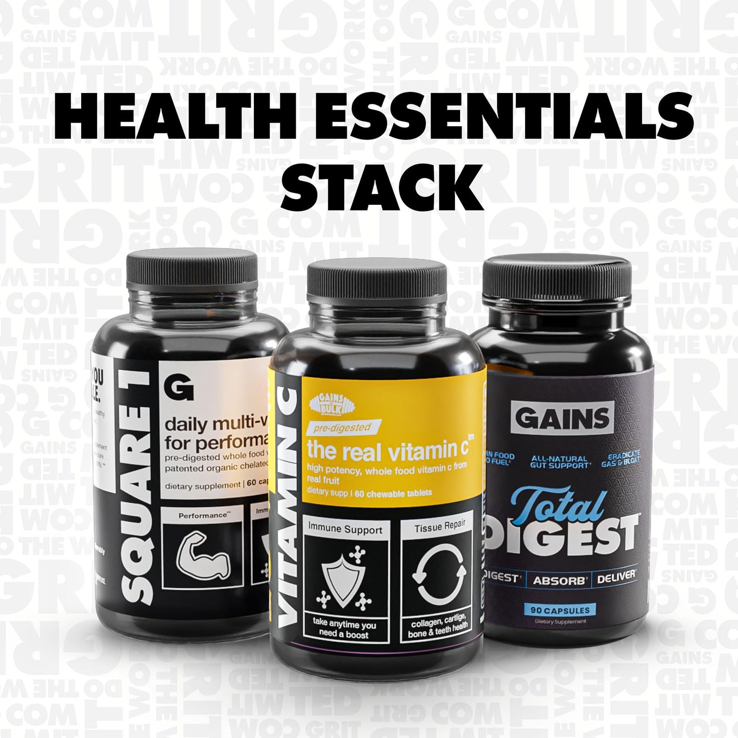Gains in Bulk Square 1 Multivitamin with Organic Minerals โ For Women & Men, 60 Capsules | Muscle Health, Performance & Immune Support