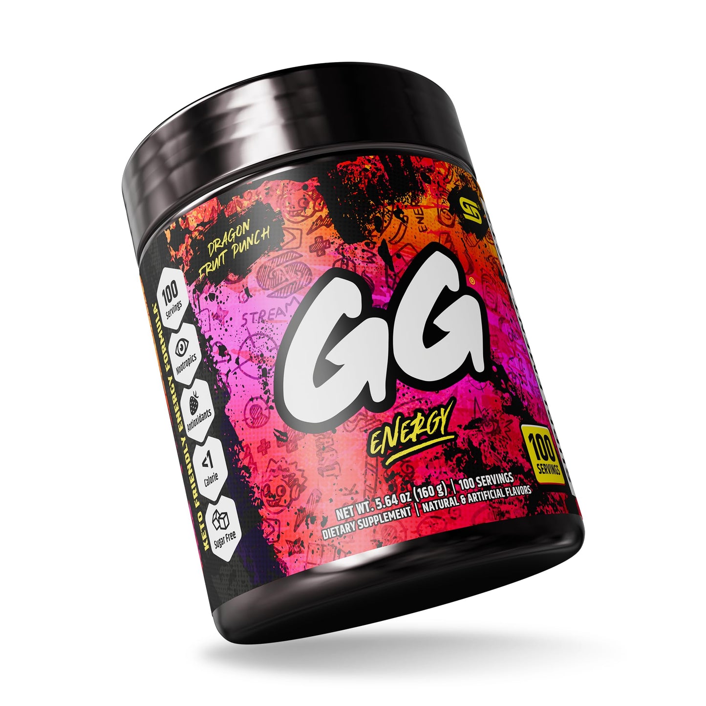 Gamer Supps GG Energy Dragonfruit Punch โ 100 Servings, Keto & Sugar Free