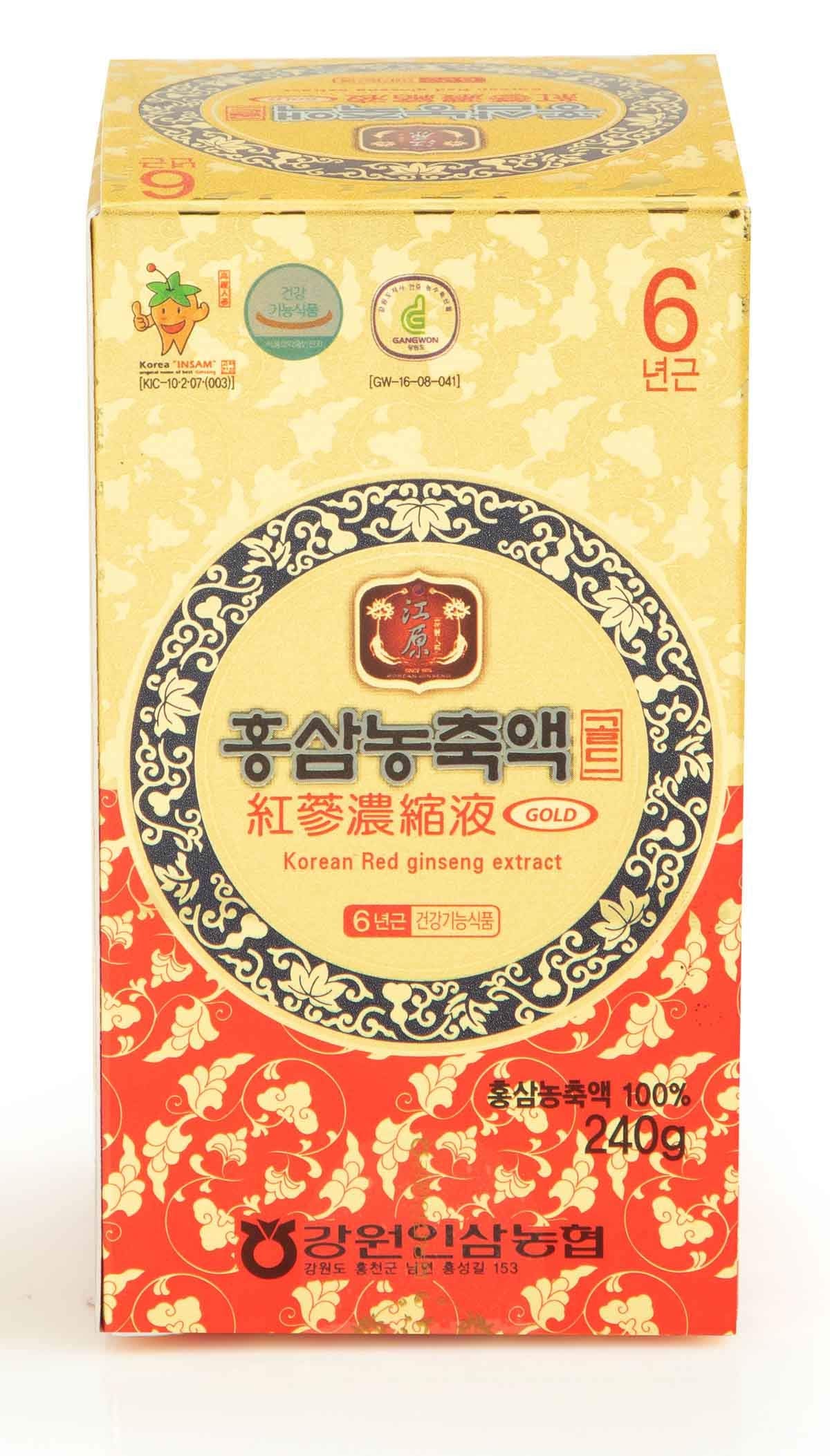 Gangwoninsam Korean Red Ginseng Extract Gold 240g (8.46 fl oz) โ 100% Pure 6-Year-Old Korean Red Ginseng Root Extract