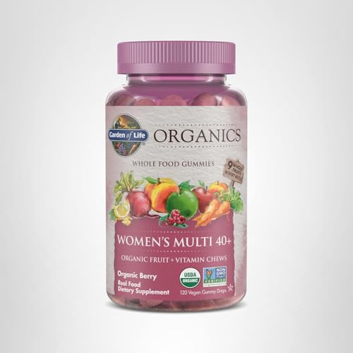 Garden of Life Organics Women 40+ Gummies โ Organic Berry | Non-GMO, Vegan | 120 Real Fruit Gummies