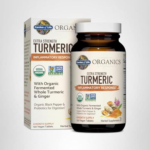 Garden of Life Organic Turmeric Extra Strength 100mg Curcumin โ 120 Tablets