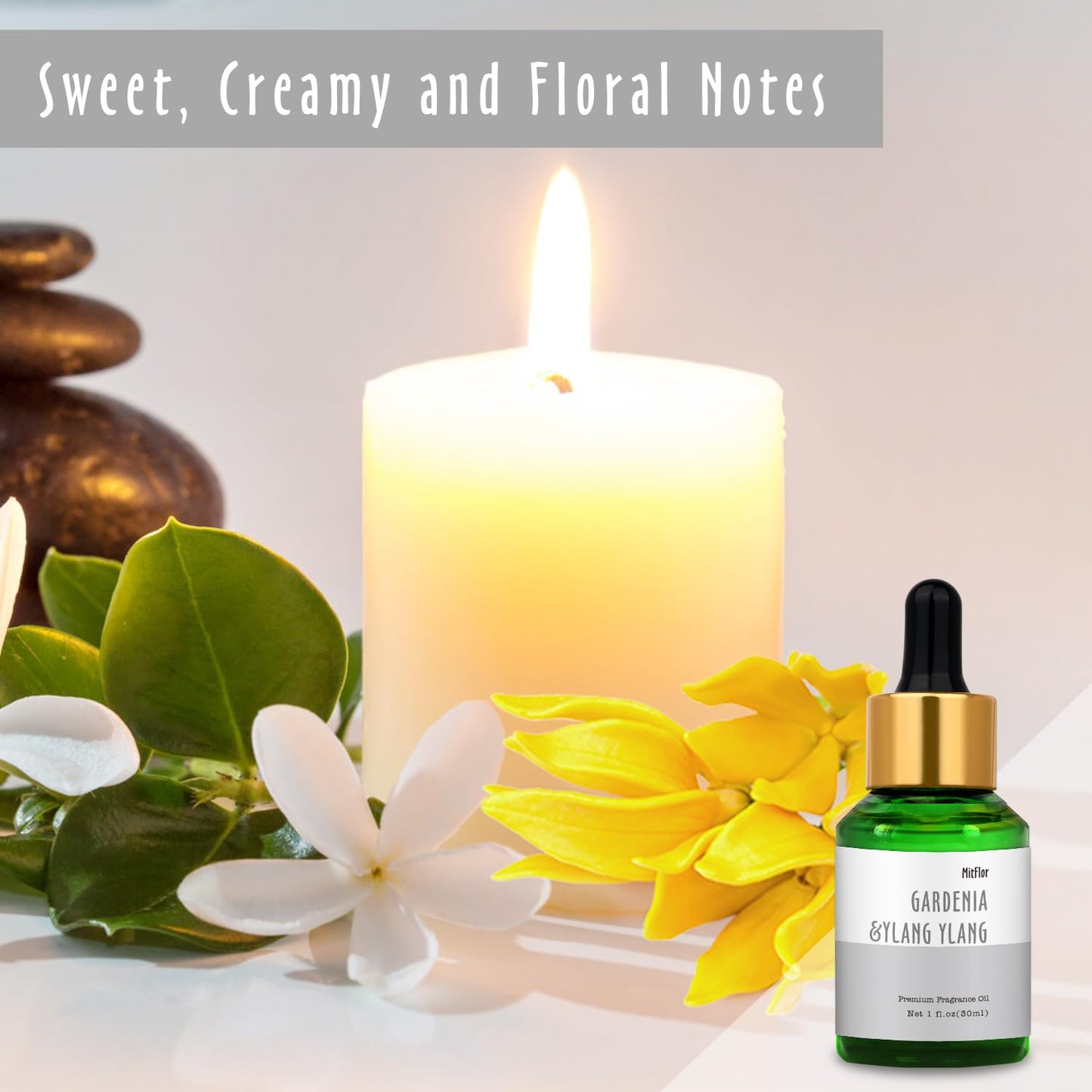 Gardenia & Ylang Ylang Fragrance Oil โ MitFlor 30ml | Premium Essential Oil for Soap & Candle Making