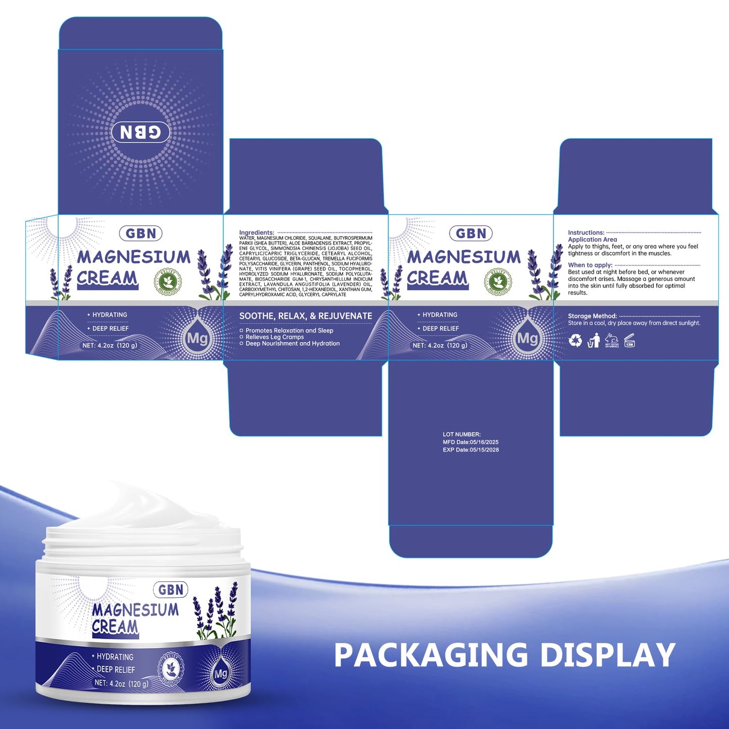 GBN Magnesium Cream โ Hydrating Sleep Lotion with Lavender
