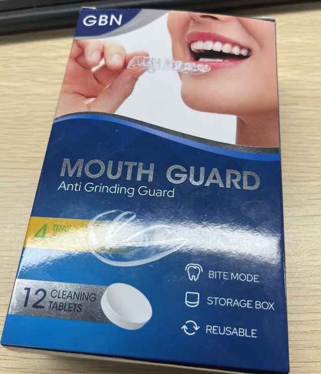 GBN Night Guard for Clenching โ Bruxism Mouth Guard | 12 Cleaning Tablets | 2 Sizes