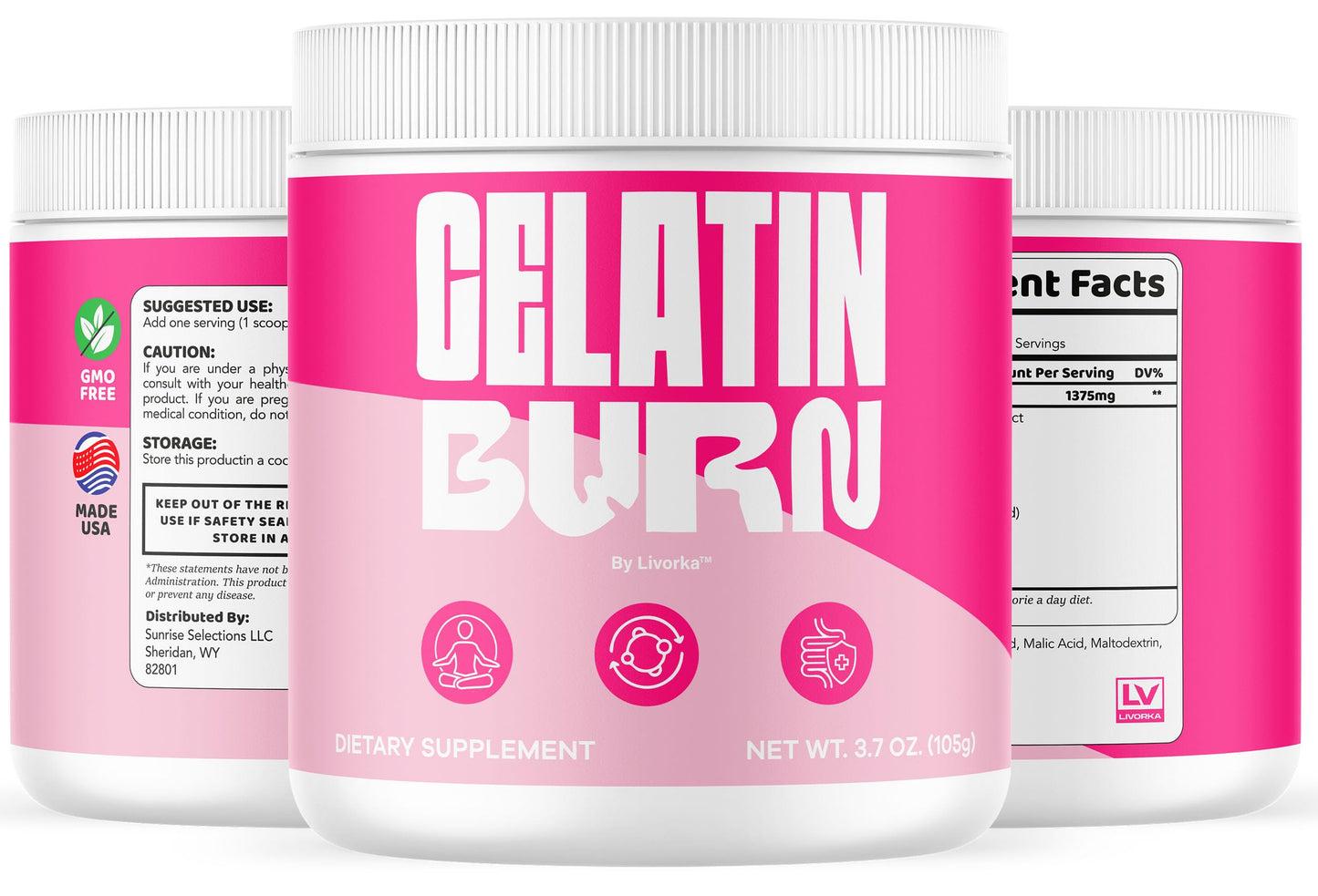 GelatinBurn Powder โ Premium All-Natural Daily Formula, 60 Servings