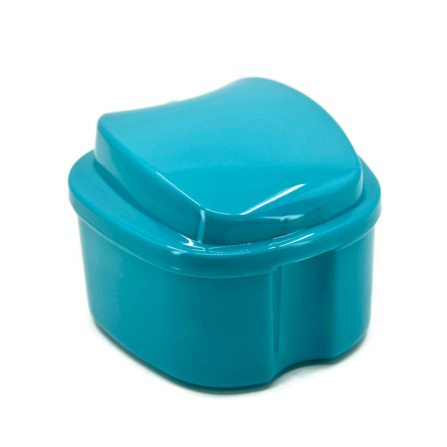 Genco Dental Denture Case with Strainer โ Teal Night Cleaner Bath Box