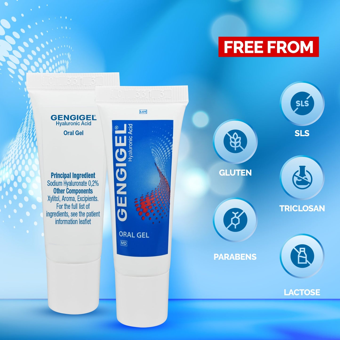 Gengigel Hyaluronic Acid Oral Gel (20ml) โ Soothes Mouth & Gum Discomfort, Vegan & Kosher, Paraben & SLS Free