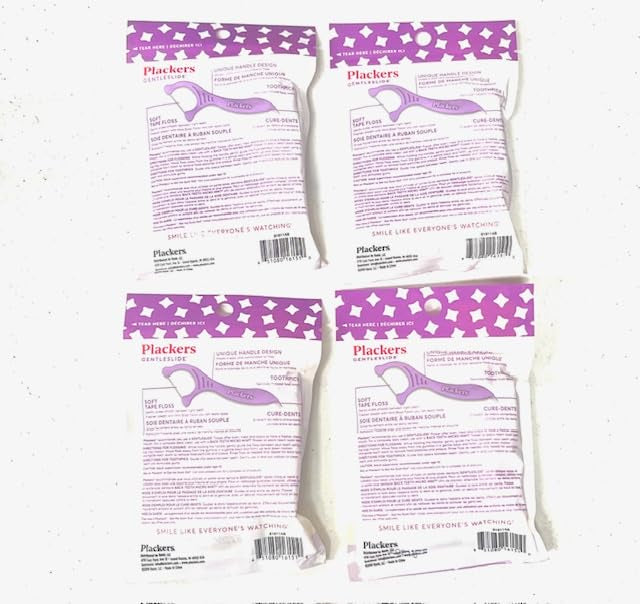 4-Pack Gentleslide Dental Flossers for Tight Teeth โ Cool Mint Flavor, Tartar Pick, 4 Packs of 35 Picks
