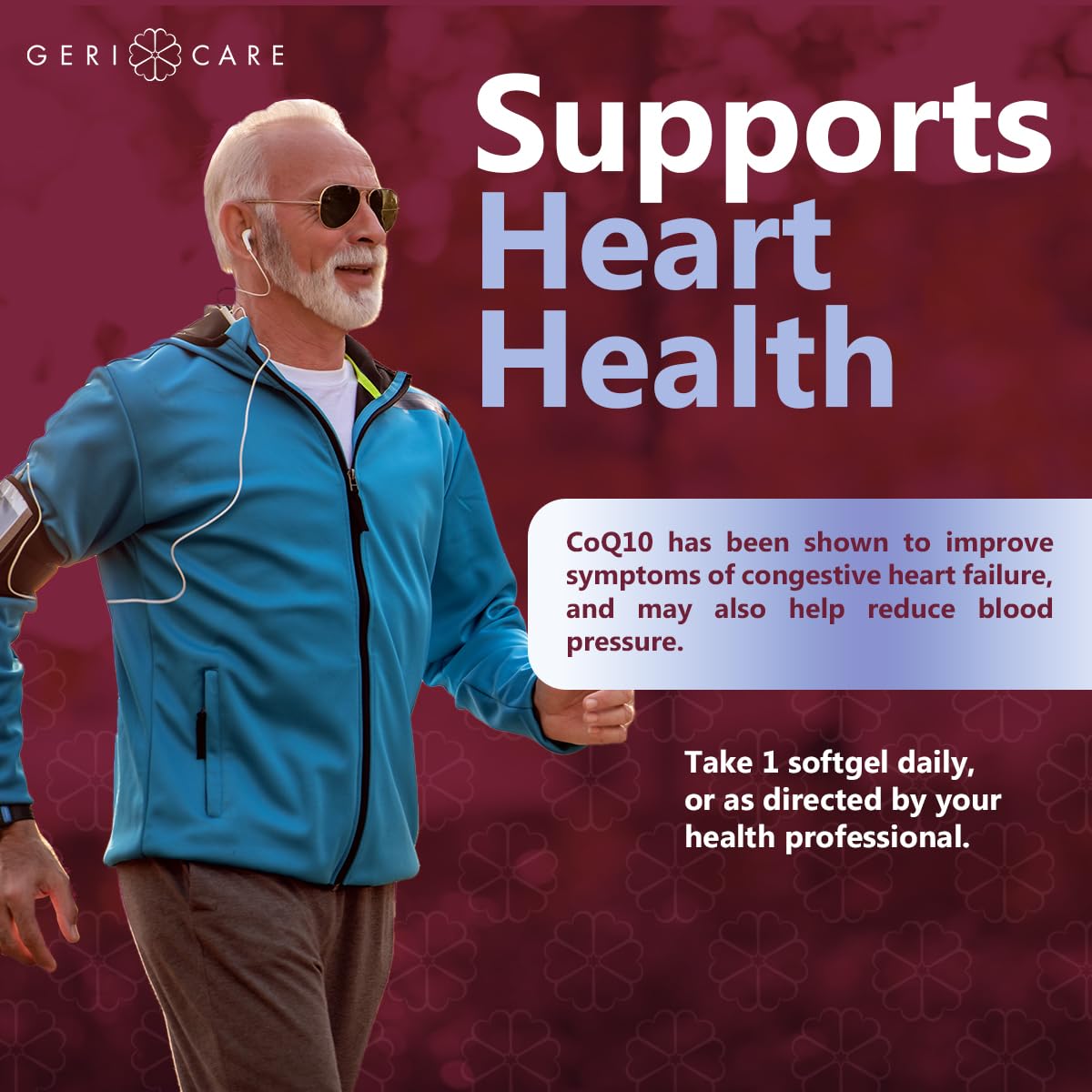 GeriCare CoQ10 100mg Softgels โ High Absorption CoQ10, 30-Count, Travel Friendly