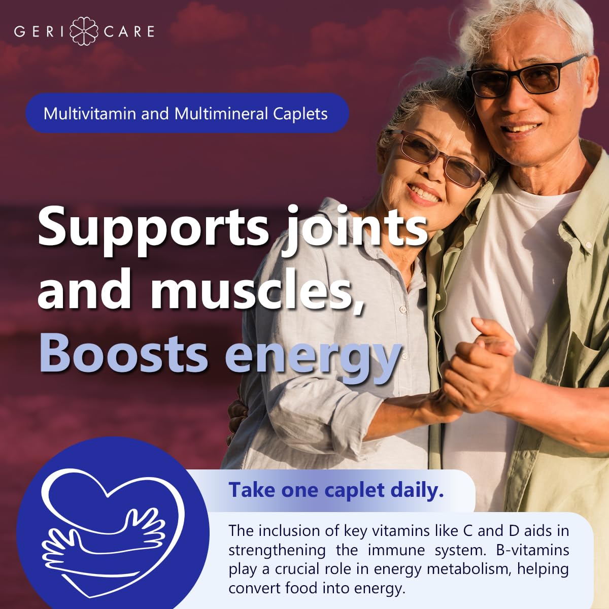 GeriCare Thera M Multivitamin Caplets โ Maximum Nutritional Support, Antioxidant Protection (100 Count)