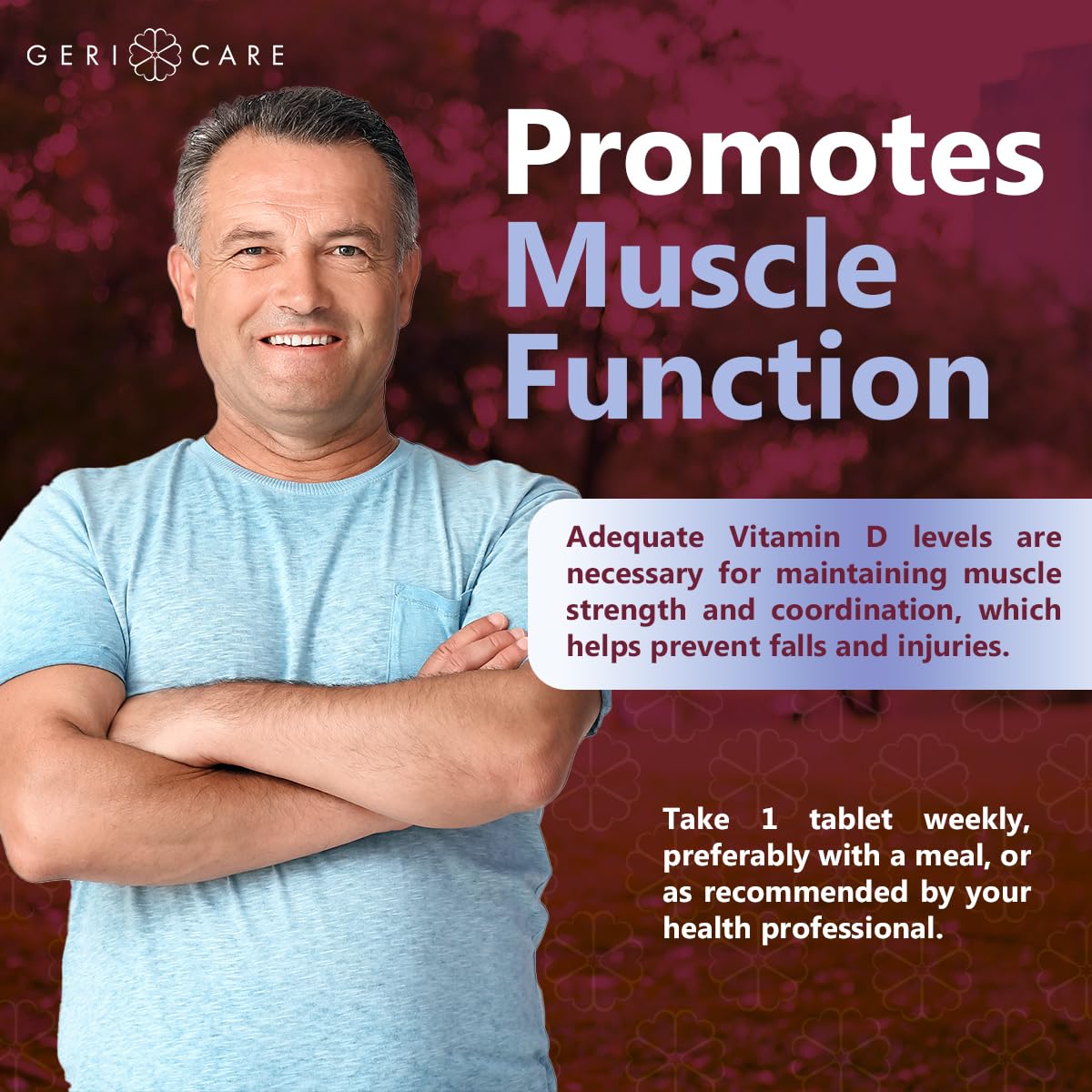 GeriCare Vitamin D 1,250 mcg (50,000 IU) Weekly โ Supports Bone Density, Immune Function, and Muscle Health | 12 Count