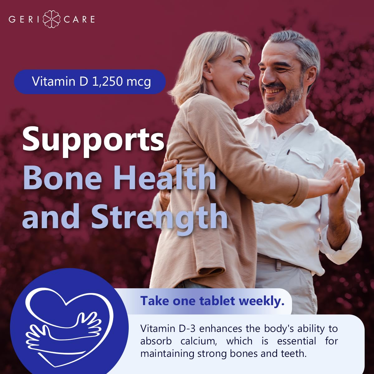 GeriCare Vitamin D 50,000 IU High Potency โ Weekly 12 Count (Pack of 2) โ Bone, Muscle & Immunity Support
