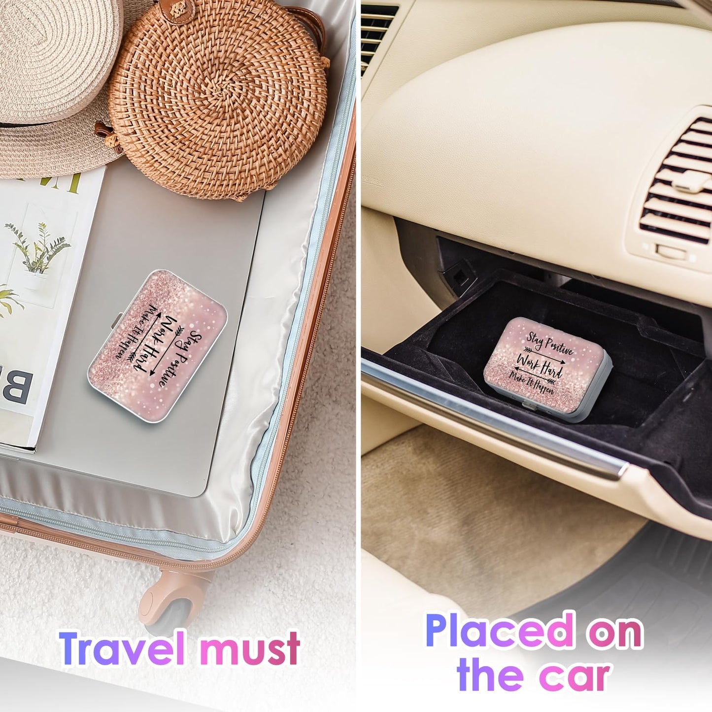 Gerkia Dental Floss Portable Case โ Travel-Friendly Floss Picks Dispenser | Pink Inspirational Quotes