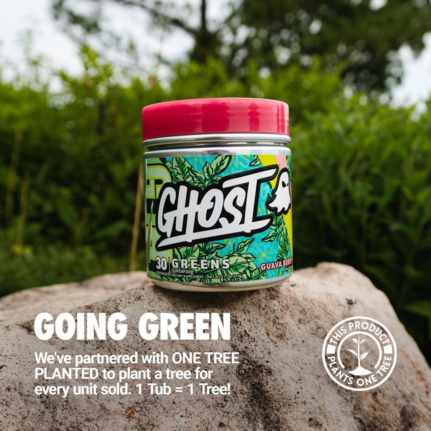 GHOST Greens Powder Guava Berry β 30 Servings | 19 Greens & Reds, Probiotic & Digestive Enzymes, Gluten-Free