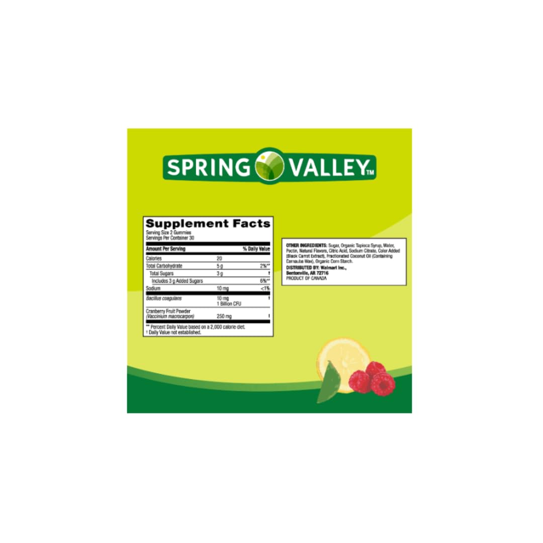 FitMania Spring Valley Women's Cranberry Probiotic Gummies โ Raspberry Lemon, 60 Count + Ice Roller Gift