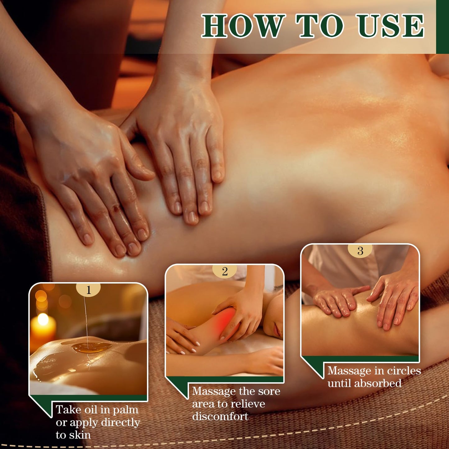 Pjordo Sore Muscle Massage Oil โ 8 oz, Lavender, Arnica & Chamomile