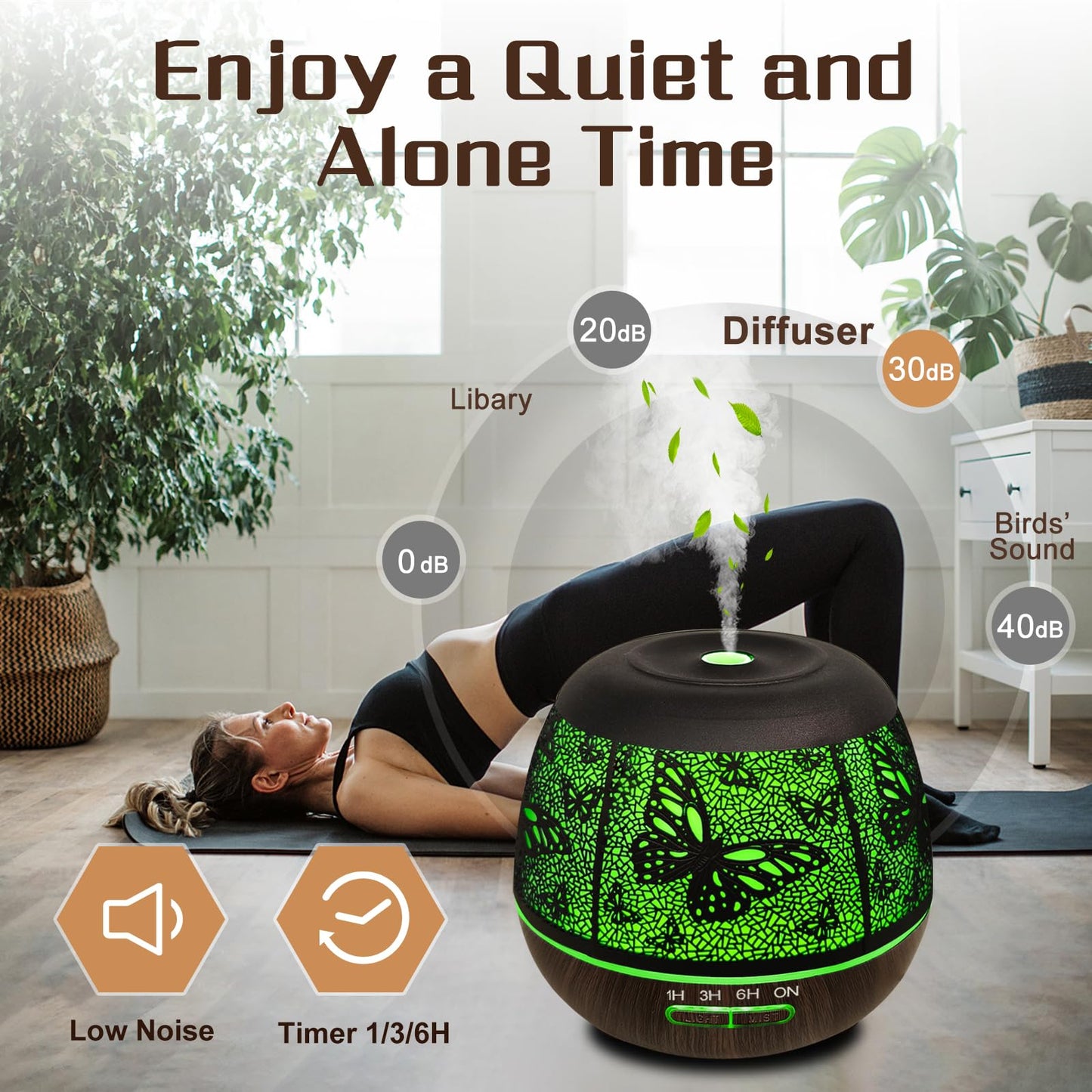 Essential Oil Diffuser for Bedroom 400ml | Remote-Controlled Ultrasonic Diffuser with 7 Color Lights