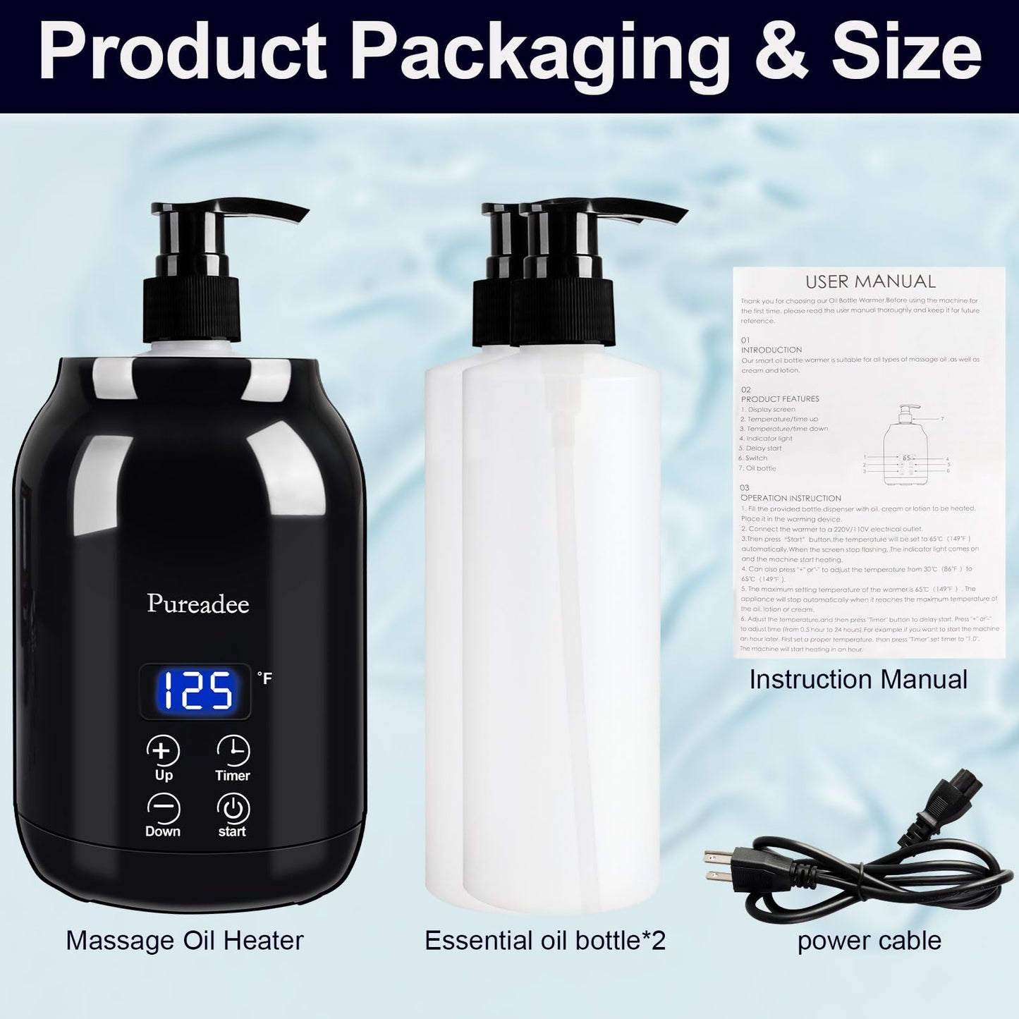 Massage Oil Warmer for Therapy, Spa, Salon, Barbershops & Home โ Two Bottle Dispenser