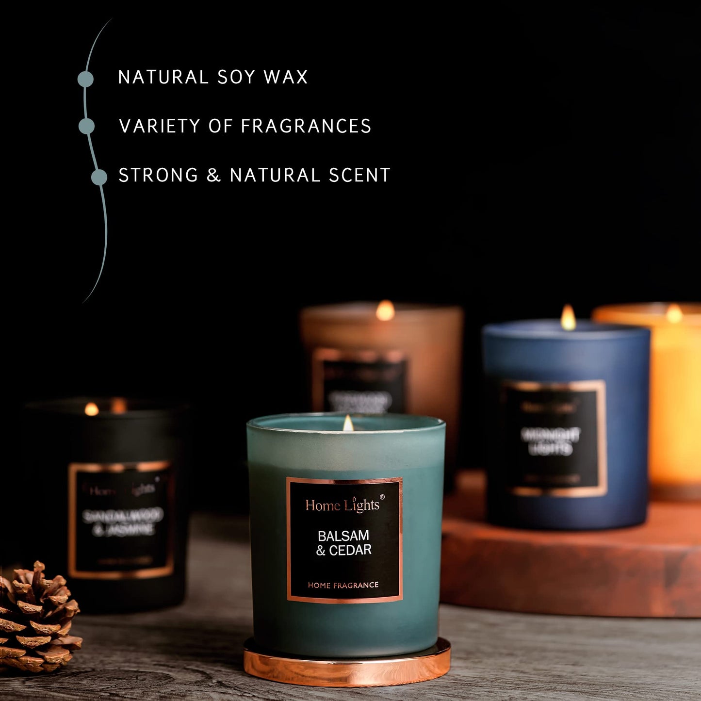 Soy Candle โ 7.2 oz, 35h Burn Time | Natural Soy Wax | Balsam & Cedar