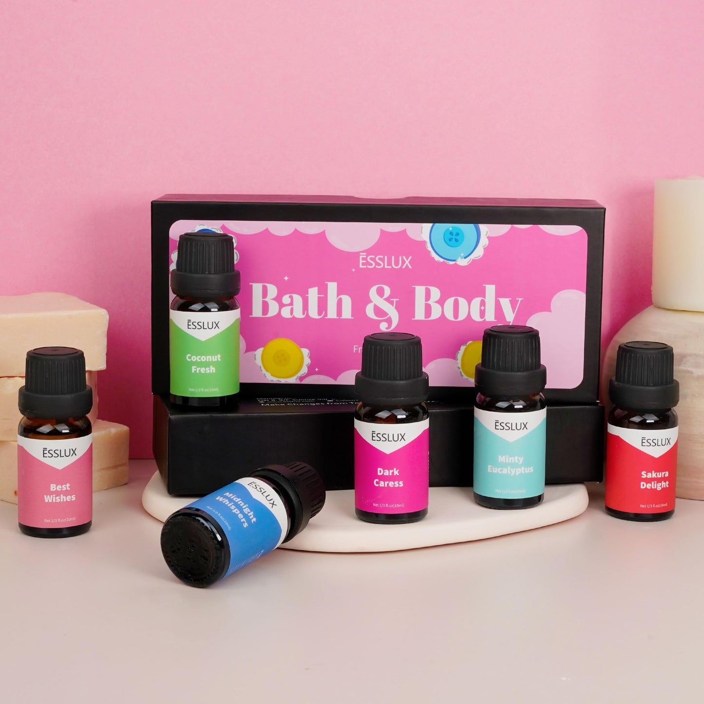 Fragrance Oils Gift Set โ 6x10ml Coconut Fresh & More | ESSLUX