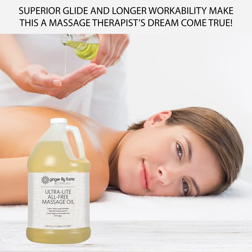 Ginger Lily Farms Ultra-Lite Massage Oil โ 1 Gallon, Vegan & Cruelty-Free