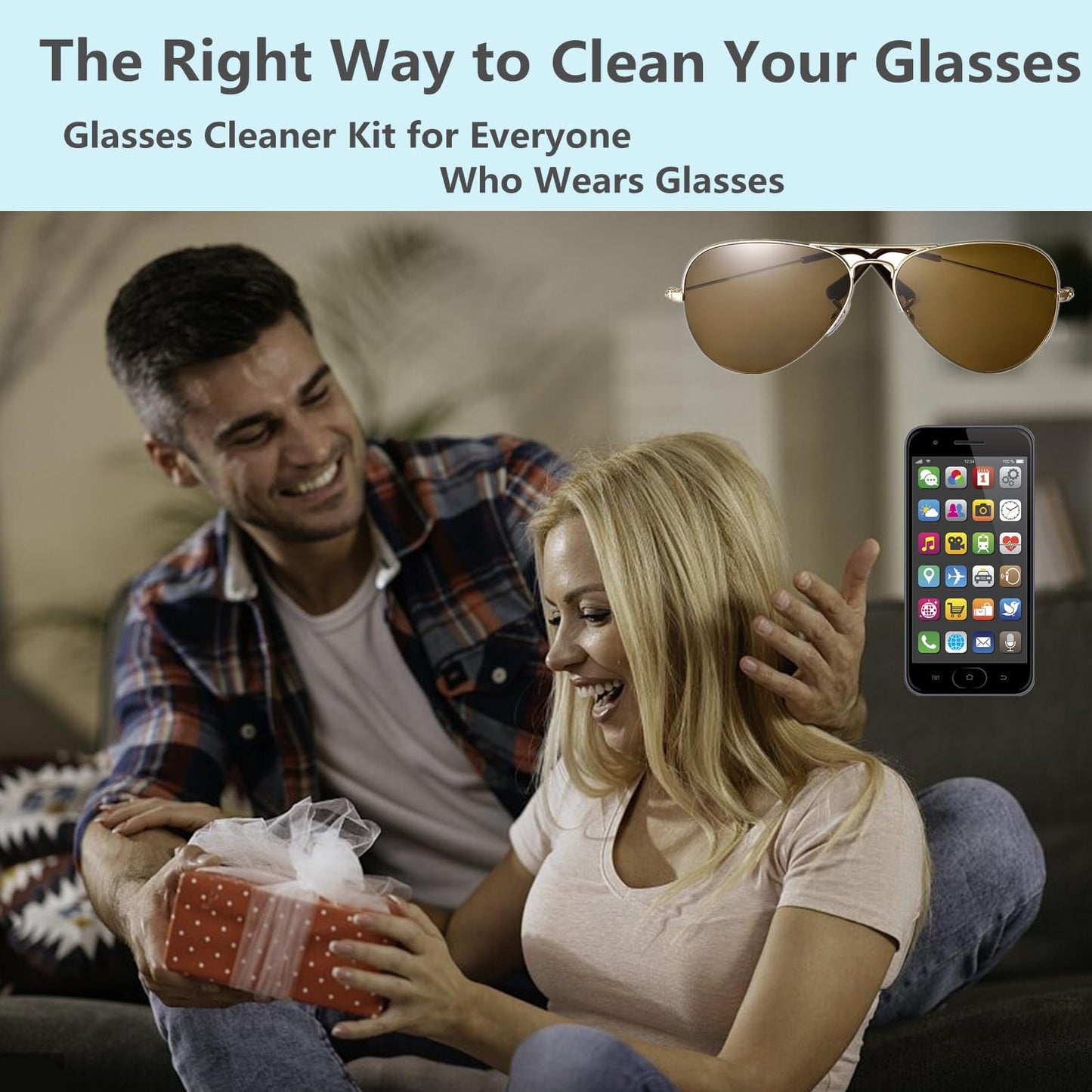 Glasses Cleaner and Screen Cleaner Spray Kit โ Portable Lens Cleaner, Alcohol-Free (New)