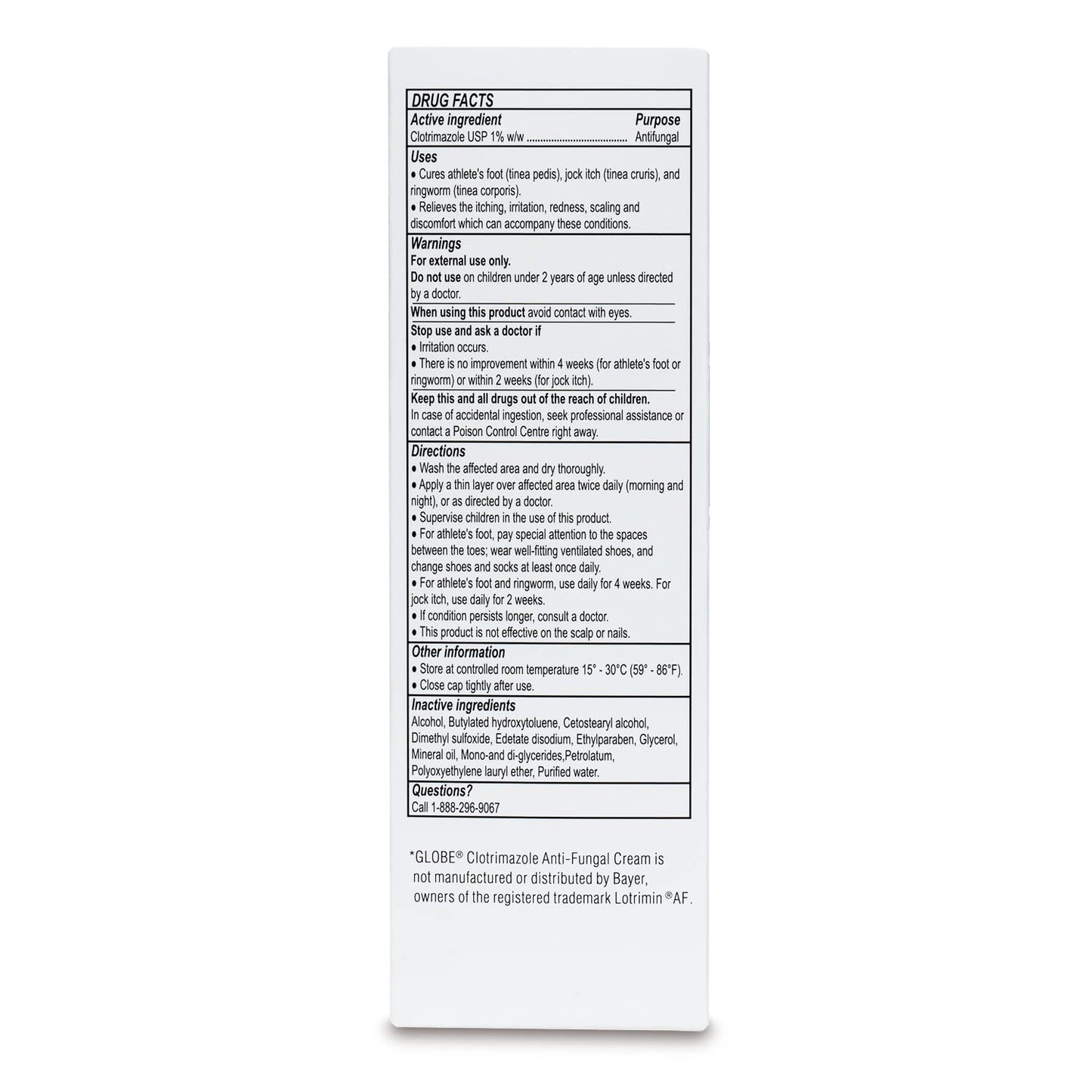 Globe Clotrimazole 1% Cream โ 4 oz (2 Pack) Antifungal Relief for Itching, Burning, Ringworm
