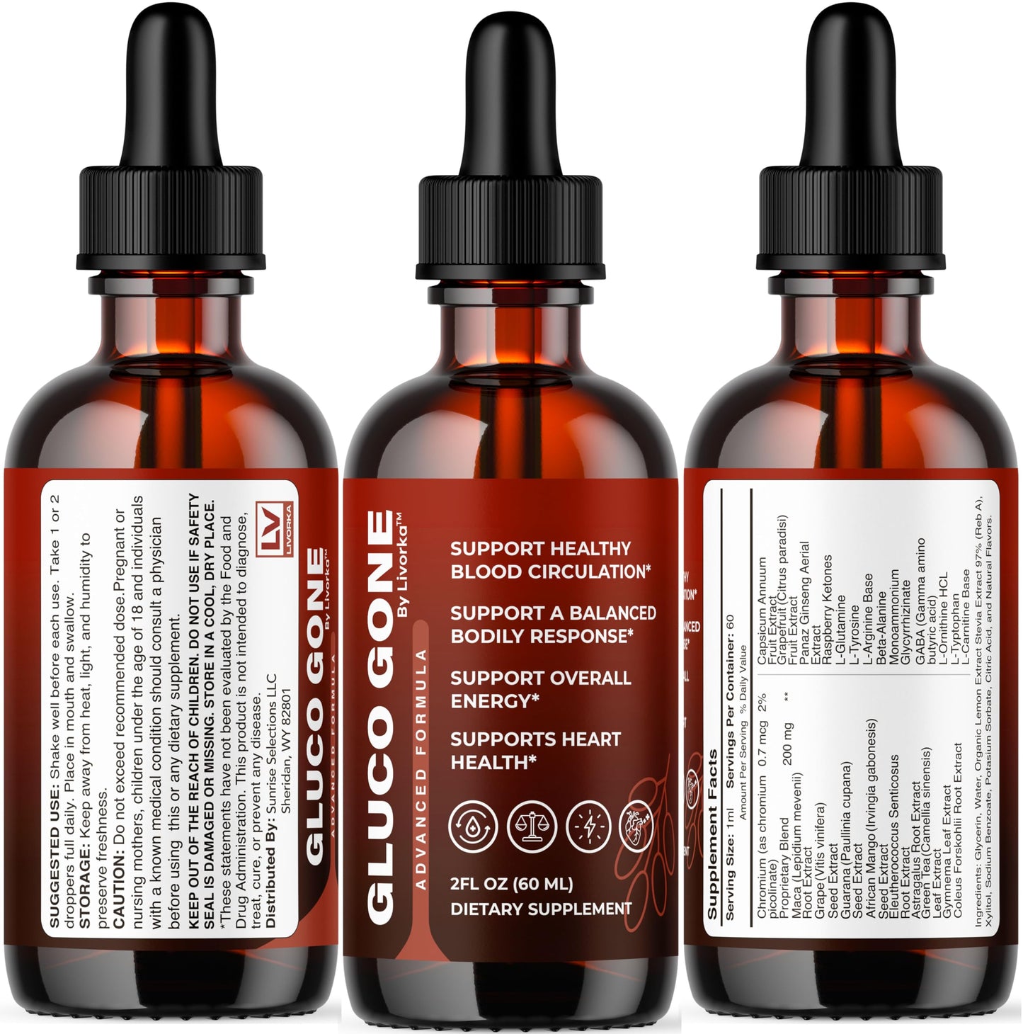 Gluco Gone Drops 2 Pack โ Premium All-Natural Liquid Drops
