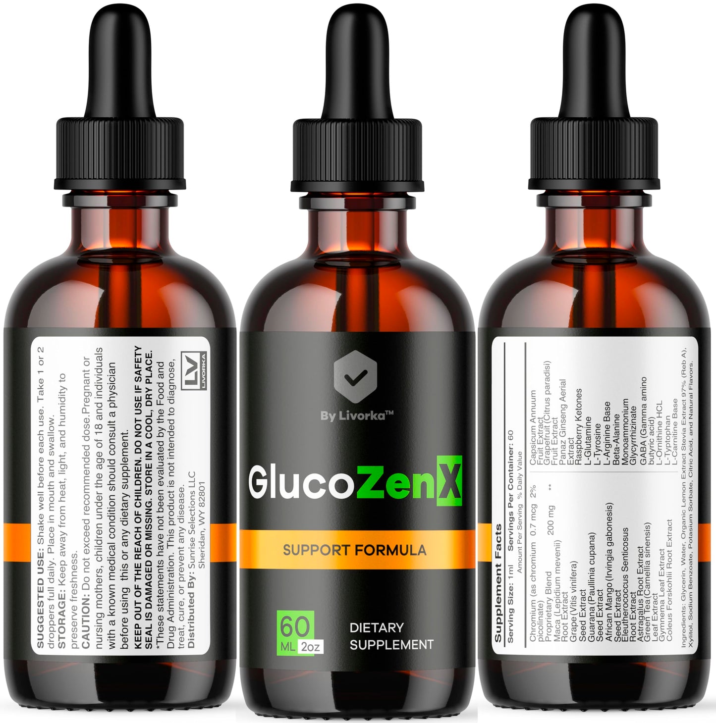 GlucoZenX Drops โ Official GlucoZen X Liquid Drops | Premium All-Natural Daily Wellness (1 Month Supply)