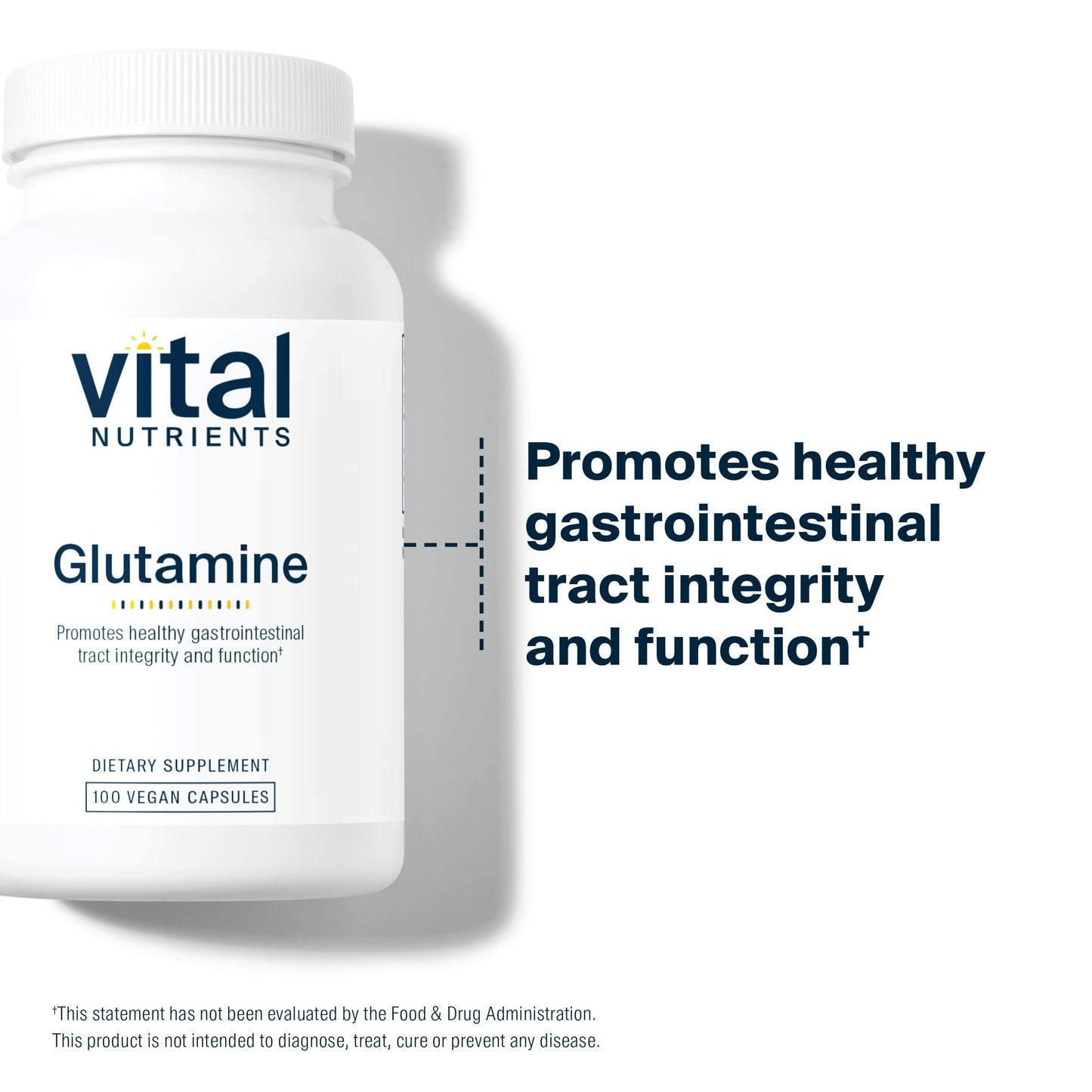 Vital Nutrients Glutamine 3400mg โ 90 Capsules | GI Support | Gluten Free | Non-GMO