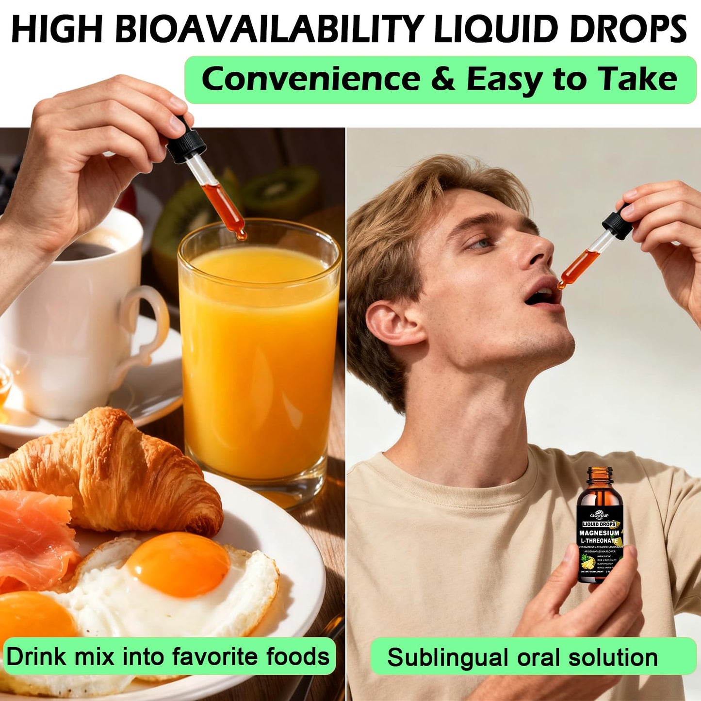 Magnesium L-Threonate Liquid Drops 1000 mg โ Sleep, Memory & Brain Support | Fast Absorption
