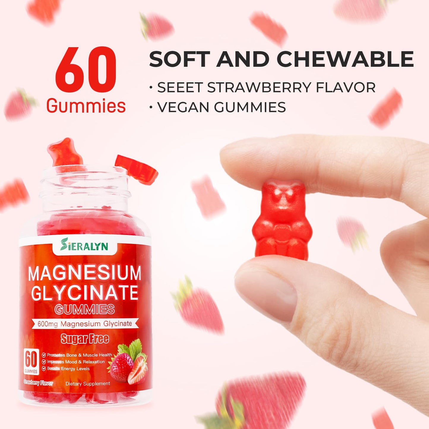 Magnesium Glycinate Gummies 600mg โ Sugar Free, High Absorption