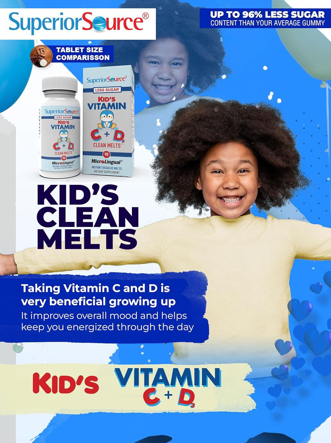 Superior Source Kid's Vitamin C & D3 Clean Melts โ Immune Support for Kids