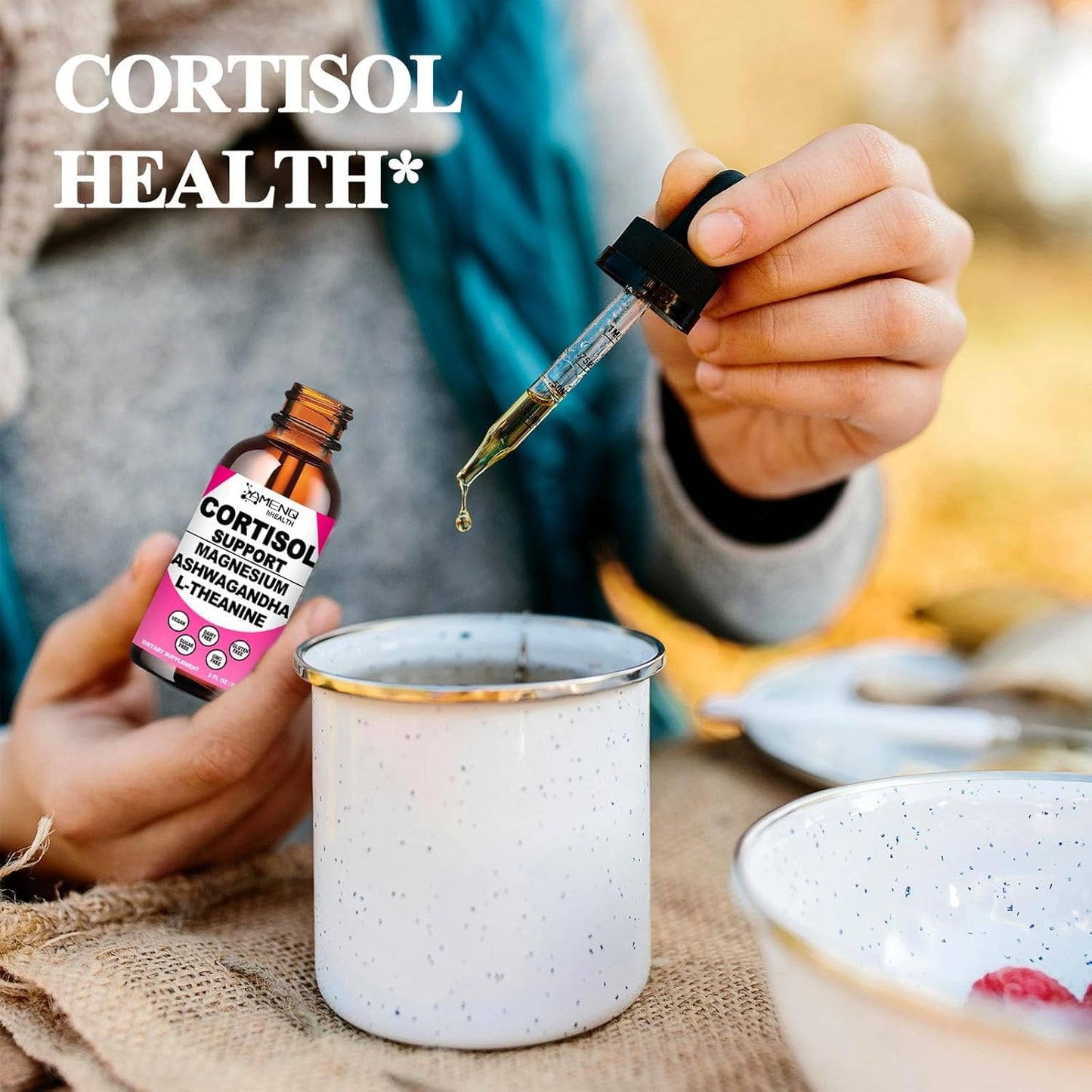 Cortisol Liquid Drops โ 17-in-1 Cortisol Reducer with KSM-66, Ashwagandha & Theanine