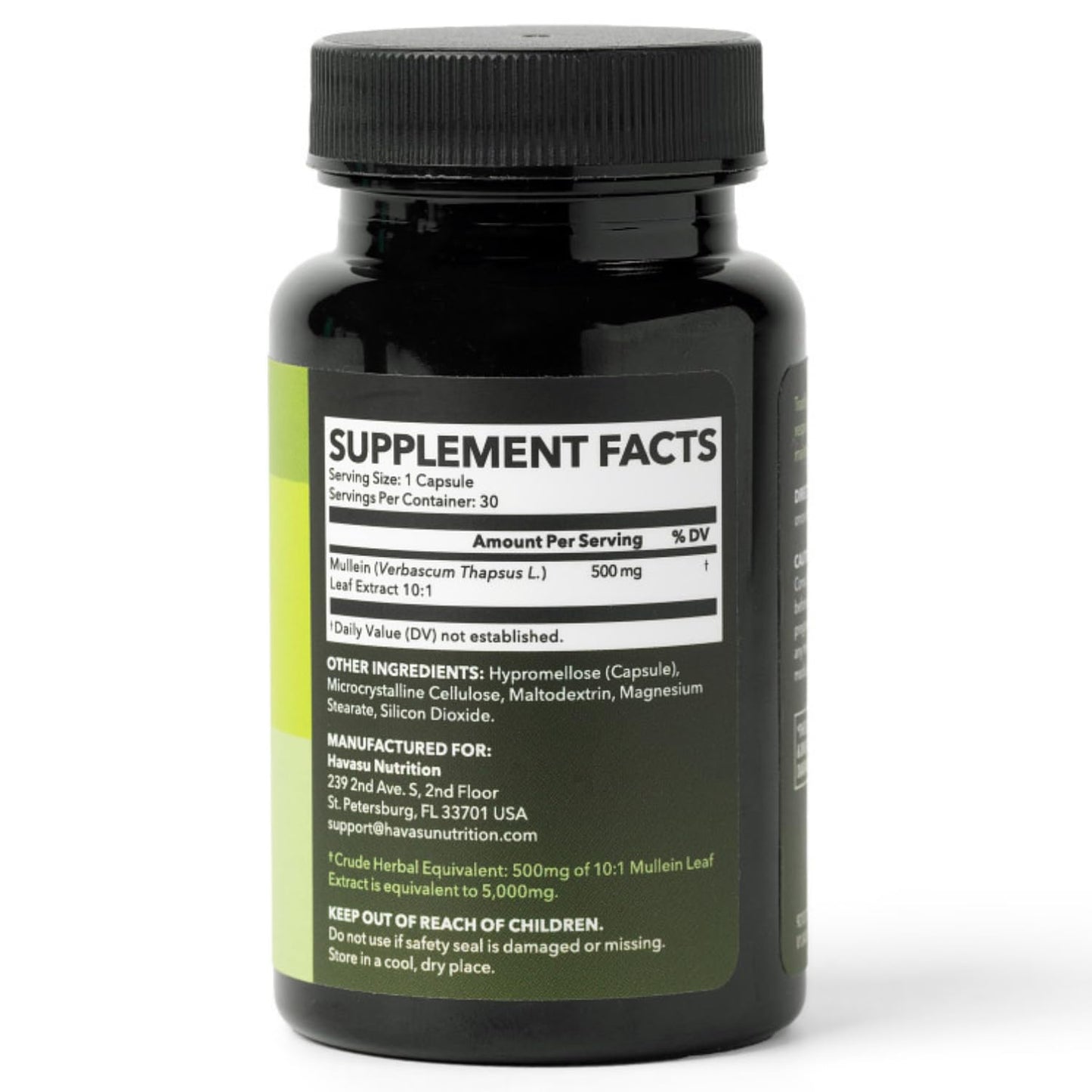 Mullein Leaf Capsules 5000mg 10:1 โ Lung Support & Immune Function (30 Count) โ Vegan, Non-GMO