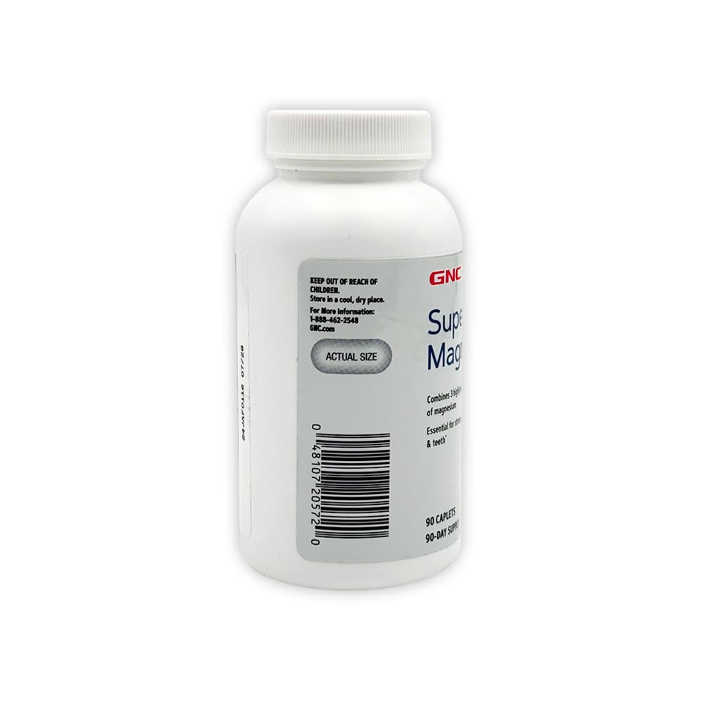 GNC Super Magnesium 400mg โ Supports Strong Bones & Teeth | 90 Caplets