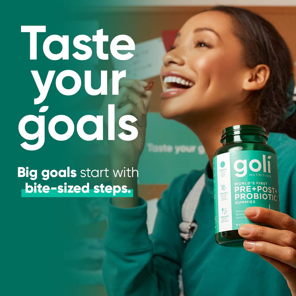 Goli Pre+Post+Probiotics Gummies โ 180 Count | 3-in-1 Gluten-Free, Vegan, Non-GMO, Gelatin-Free