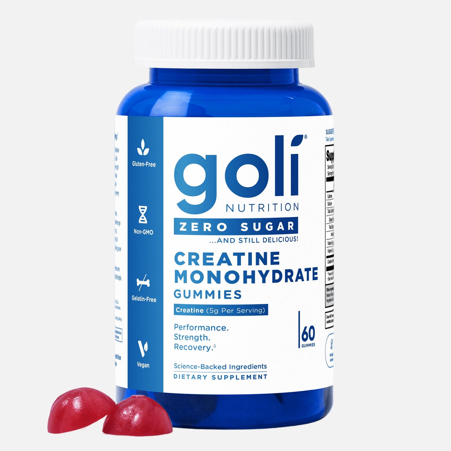 Goli Zero Sugar Creatine Gummies โ Keto, Gluten-Free, Vegan, Non-GMO