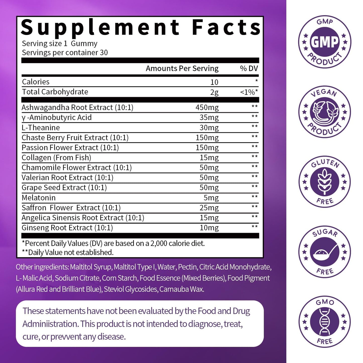 GPGP GreenPeople Women's Melatonin Gummies 5mg โ Sleep Aid with Ashwagandha, L-Theanine & Collagen