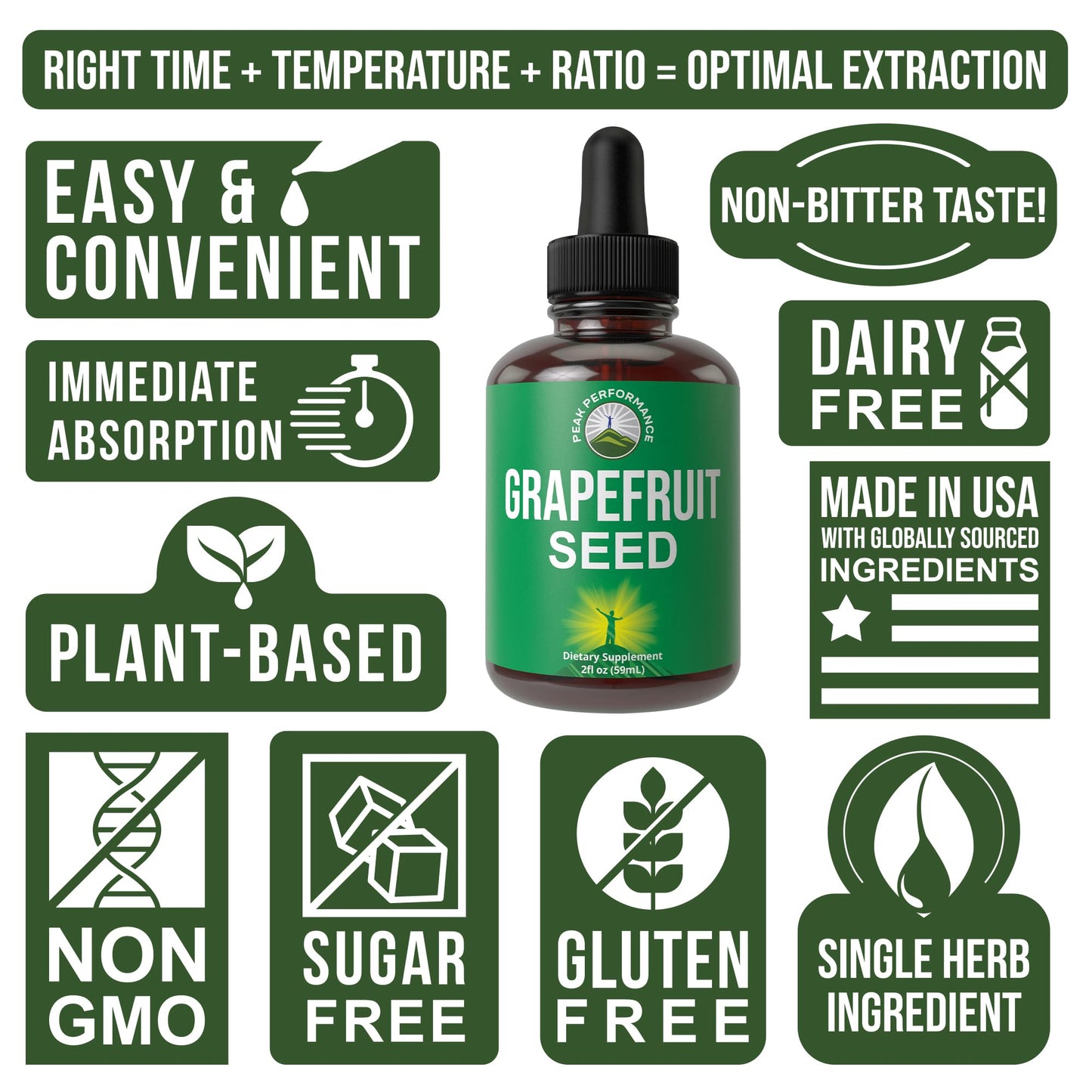 Grapefruit Seed Extract Liquid Drops โ Zero Sugar, Vegan GSE for Immune & Digestive Support