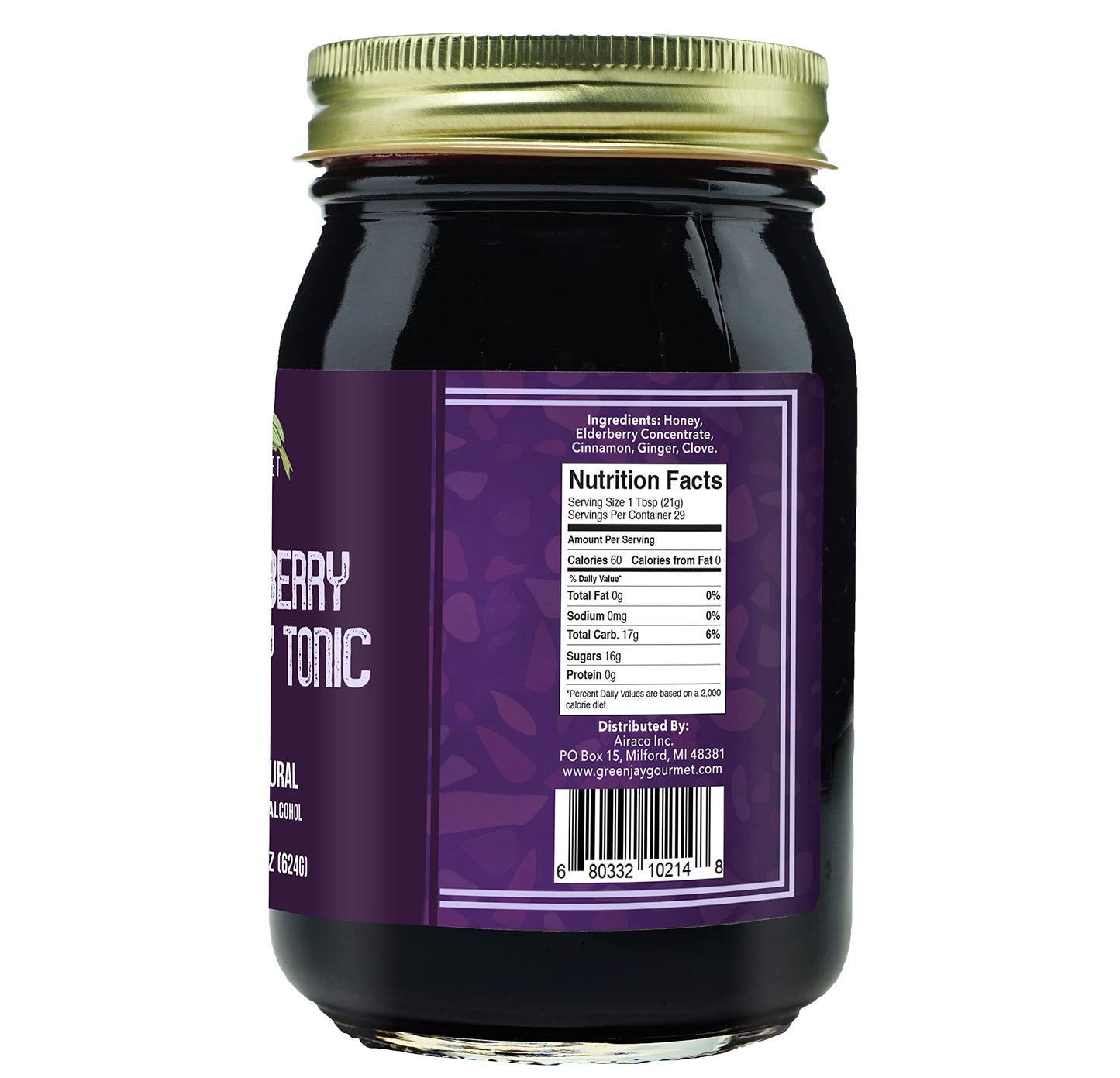 Green Jay Gourmet Elderberry Tonic โ All Natural Immune Support (2 x 22 oz)