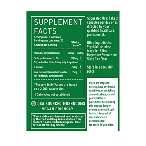 Green Roads Cordyceps Energy & Endurance Capsules โ 60 Count