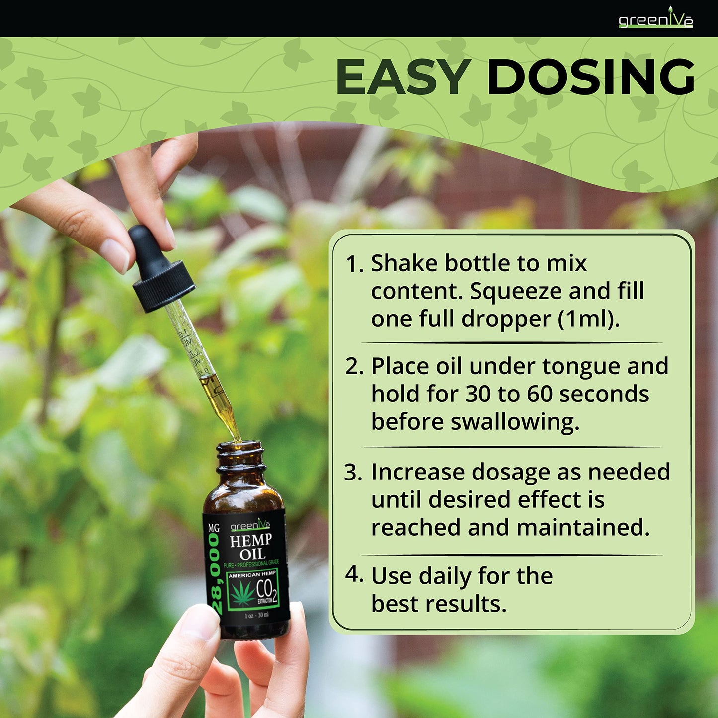 GreenIVe Hemp Drops 28,000mg โ Naturally Grown Hemp Oil (4 Pack) | Vegan Omegas