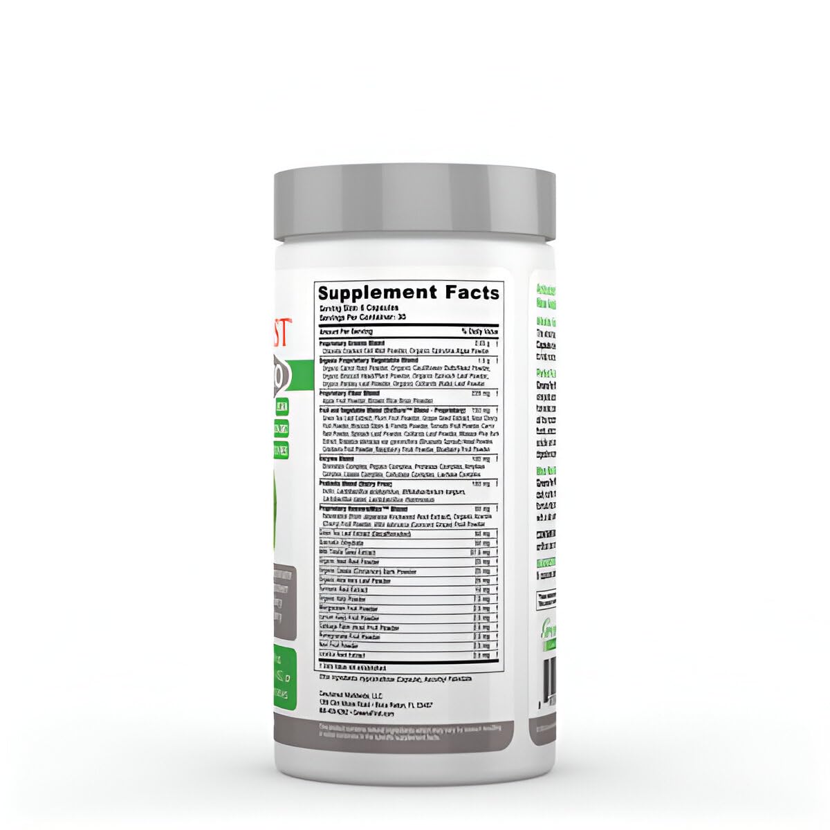 Greens First Phytonutrient Capsules β 54 Superfoods, Organic Fruits & Veggies, Probiotics & Digestive Enzymes β 180 Capsules