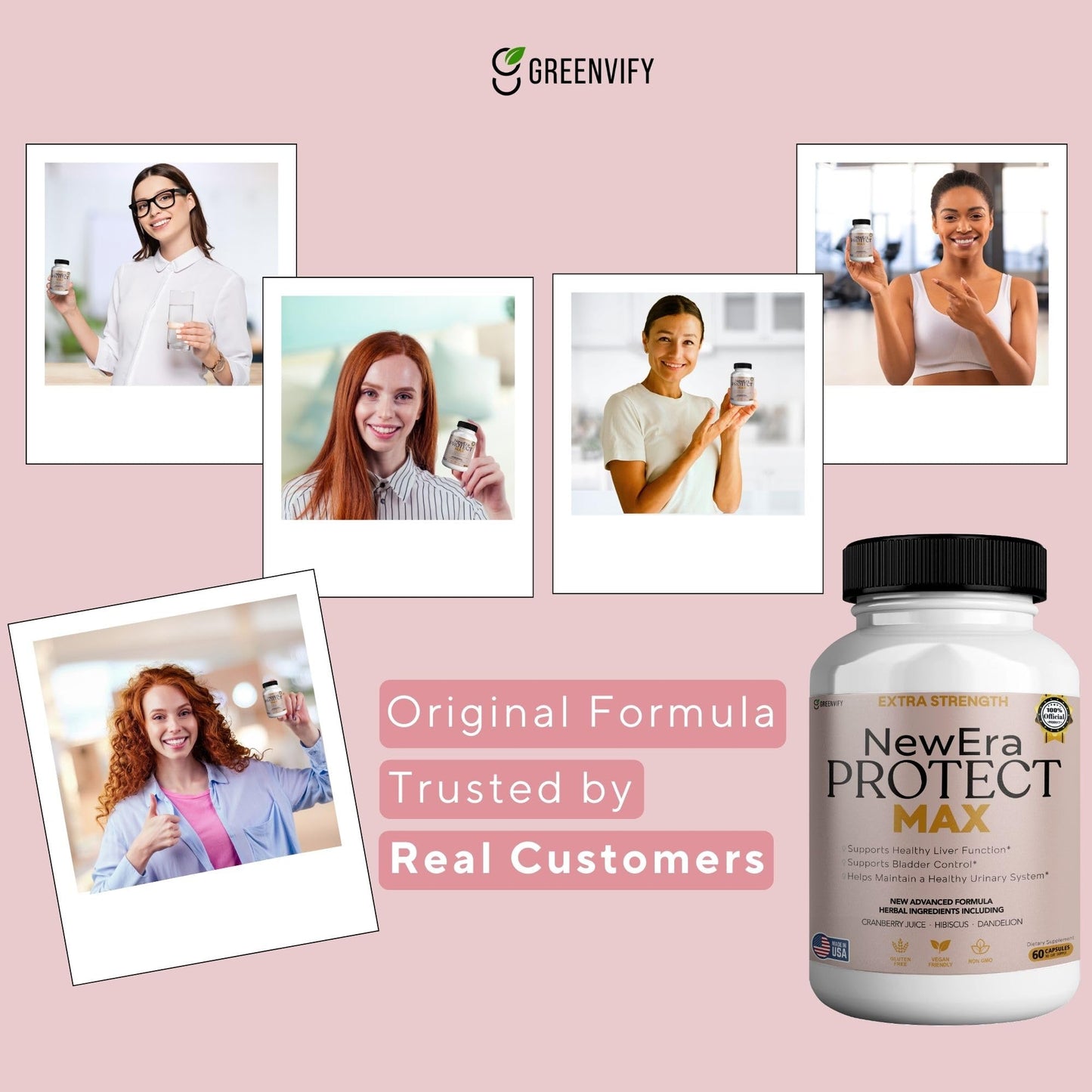 GREENVIFY New Era Protect Max Urinary Support โ 60 Veggie Capsules | 1000mg D-Mannose with Cranberry, Hibiscus & Dandelion